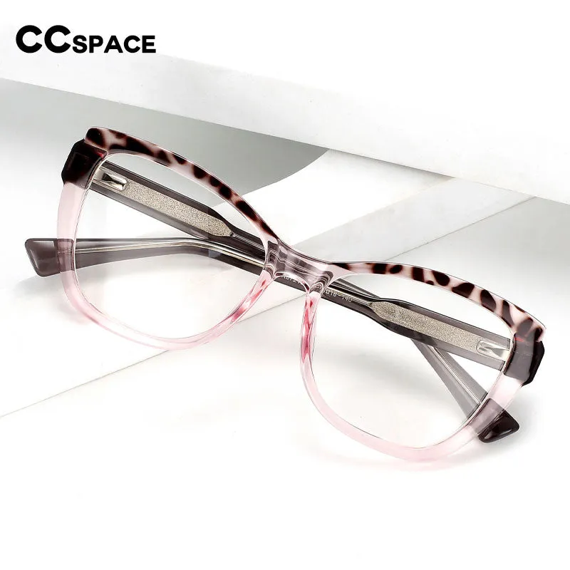 CCspace Unisex Full Rim Square Cat Eye Tr 90 Titanium Eyeglasses 54473