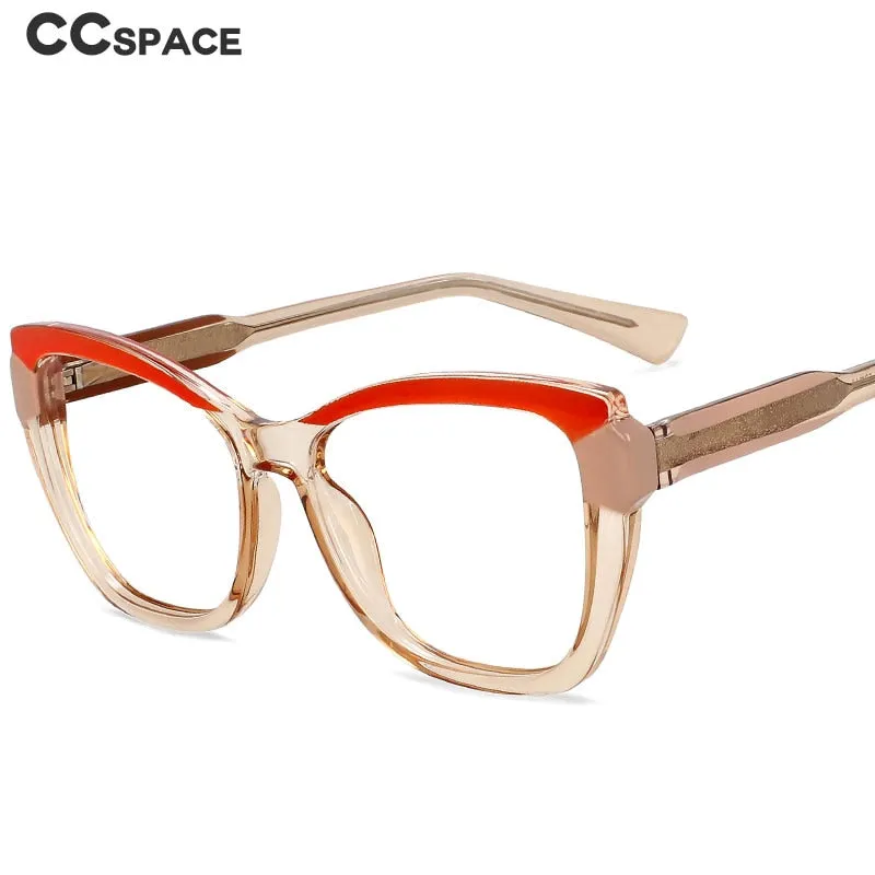 CCspace Unisex Full Rim Square Cat Eye Tr 90 Titanium Eyeglasses 54473