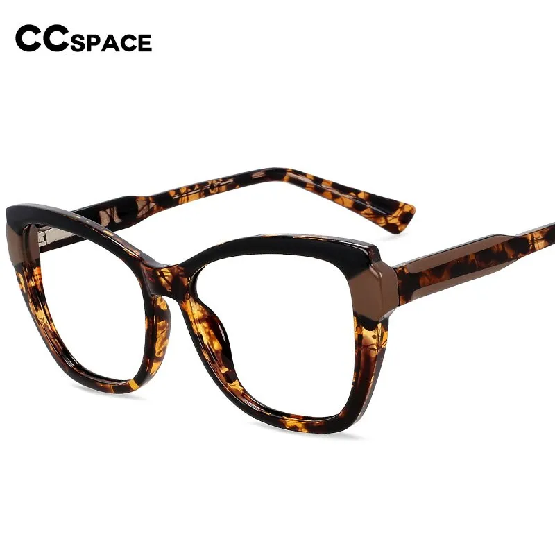 CCspace Unisex Full Rim Square Cat Eye Tr 90 Titanium Eyeglasses 54473