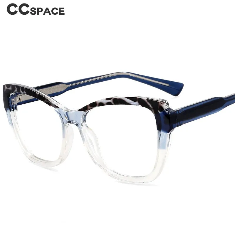 CCspace Unisex Full Rim Square Cat Eye Tr 90 Titanium Eyeglasses 54473