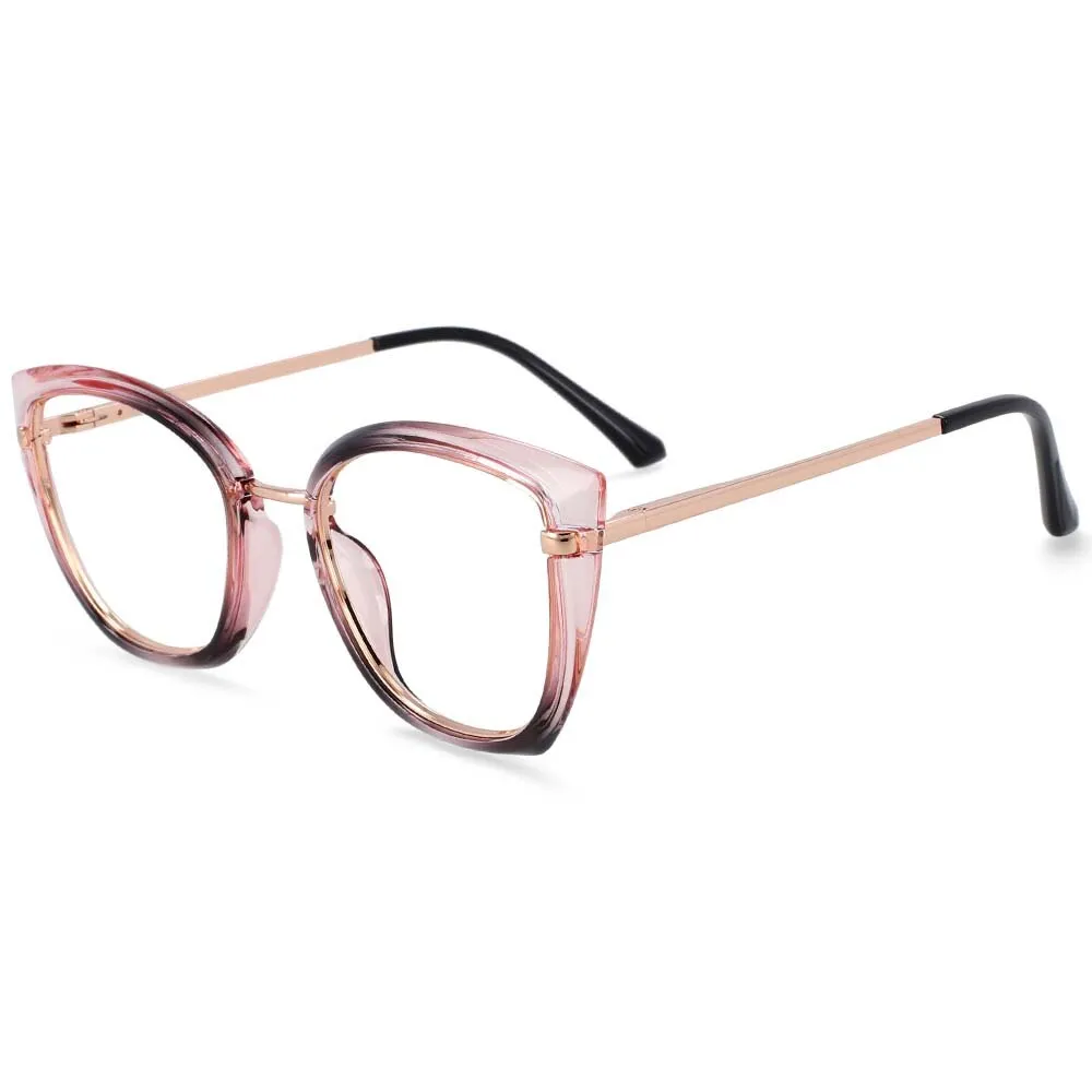 CCspace Unisex Full Rim Square Cat Eye Tr 90 Titanium Frame Eyeglasses 54238