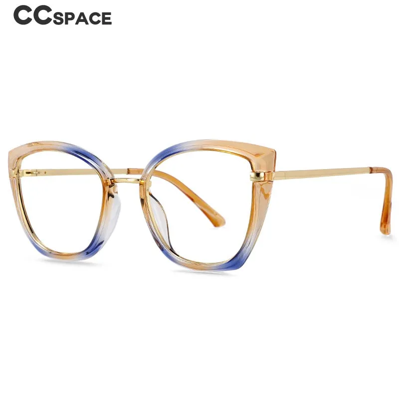 CCspace Unisex Full Rim Square Cat Eye Tr 90 Titanium Frame Eyeglasses 54238