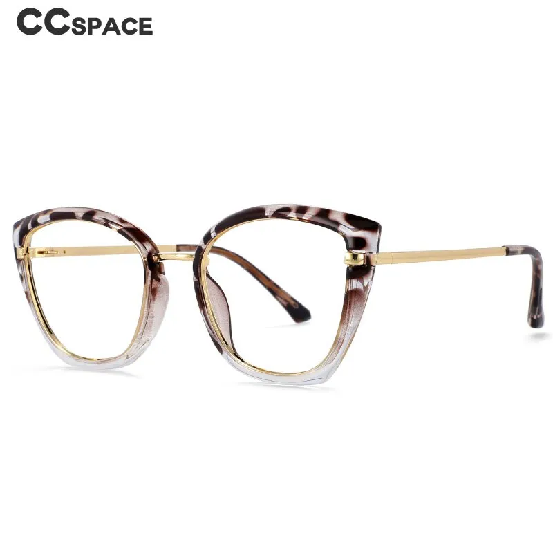 CCspace Unisex Full Rim Square Cat Eye Tr 90 Titanium Frame Eyeglasses 54238