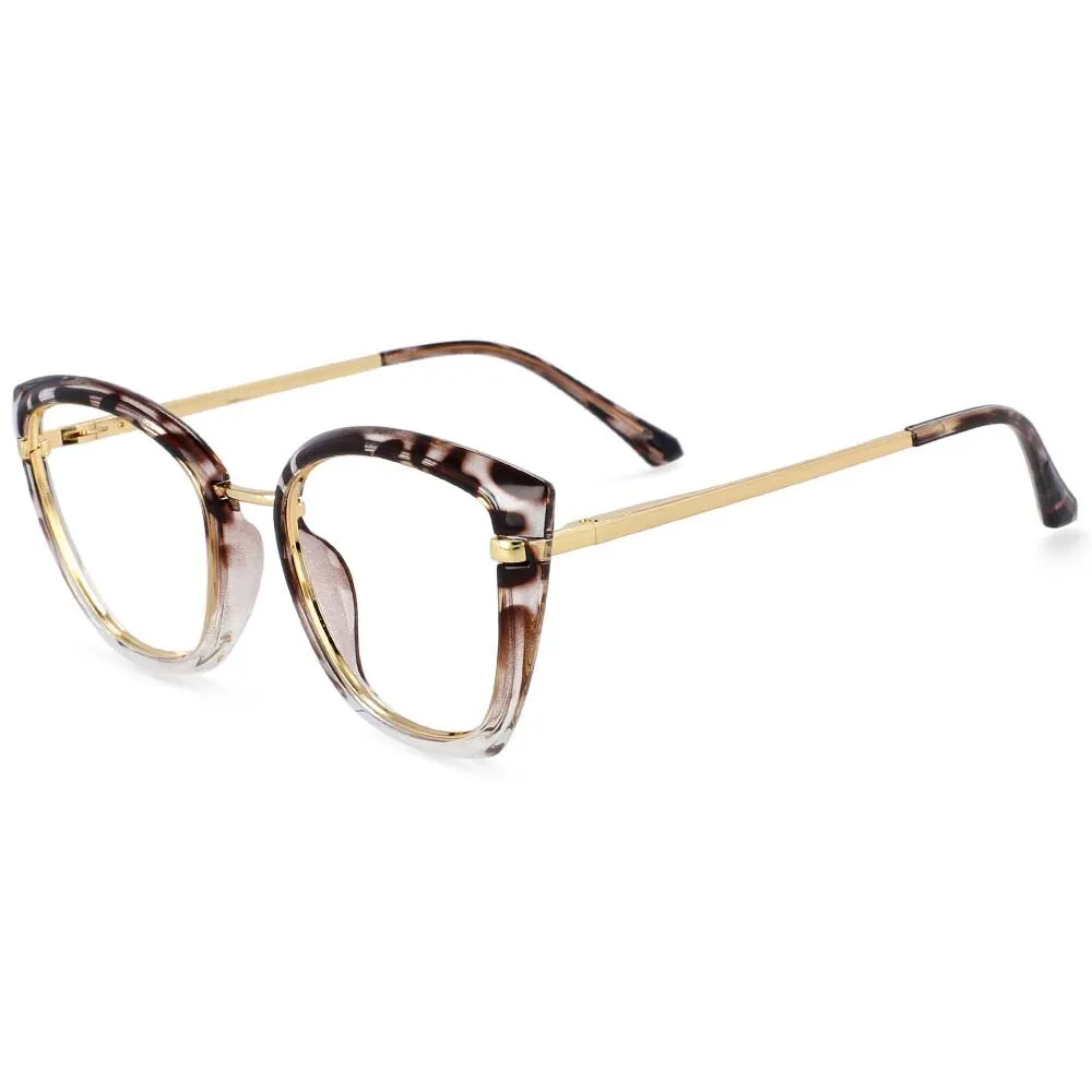 CCspace Unisex Full Rim Square Cat Eye Tr 90 Titanium Frame Eyeglasses 54238