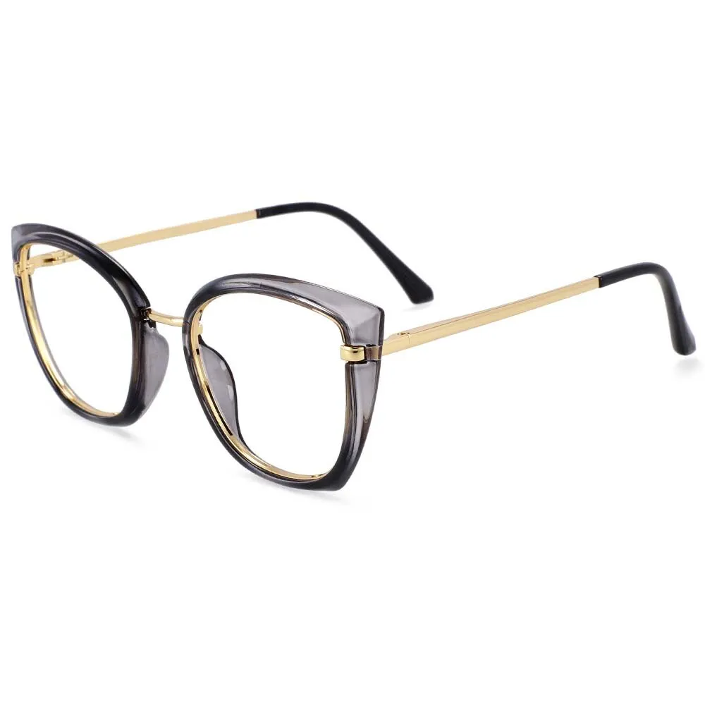 CCspace Unisex Full Rim Square Cat Eye Tr 90 Titanium Frame Eyeglasses 54238