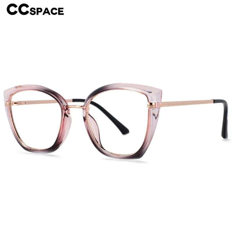 CCspace Unisex Full Rim Square Cat Eye Tr 90 Titanium Frame Eyeglasses 54238