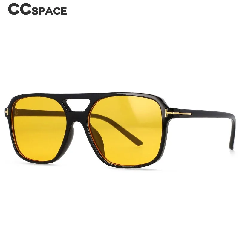 CCspace Unisex Full Rim Square Double Bridge Frame Sunglasses 54489