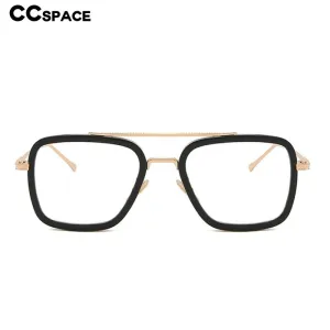 CCspace Unisex Full Rim Square Double Bridge Tr 90 Alloy Eyeglasses 54823