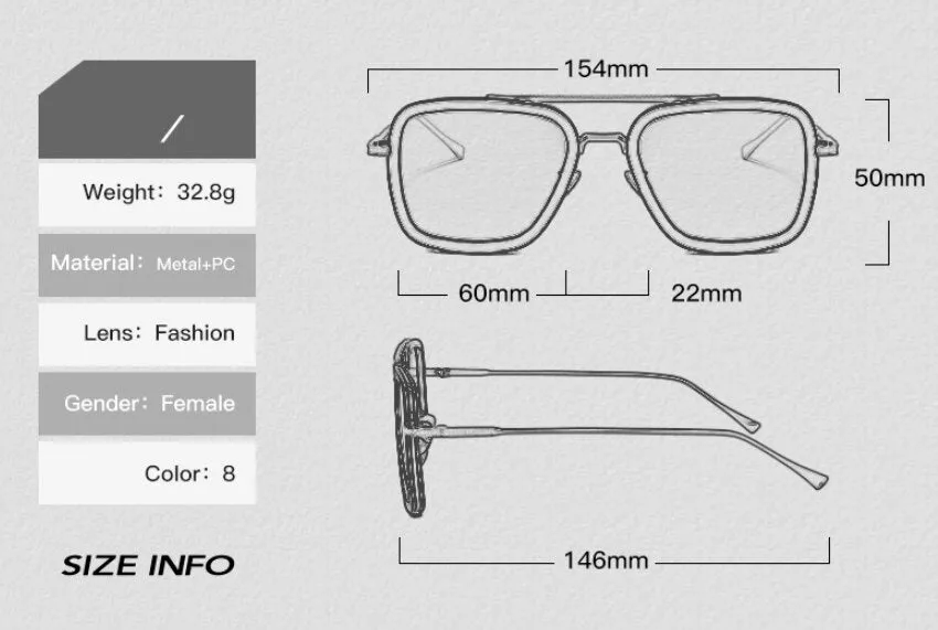 CCspace Unisex Full Rim Square Double Bridge Tr 90 Alloy Eyeglasses 54823