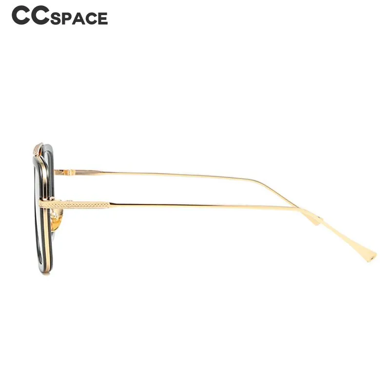 CCspace Unisex Full Rim Square Double Bridge Tr 90 Alloy Eyeglasses 54823