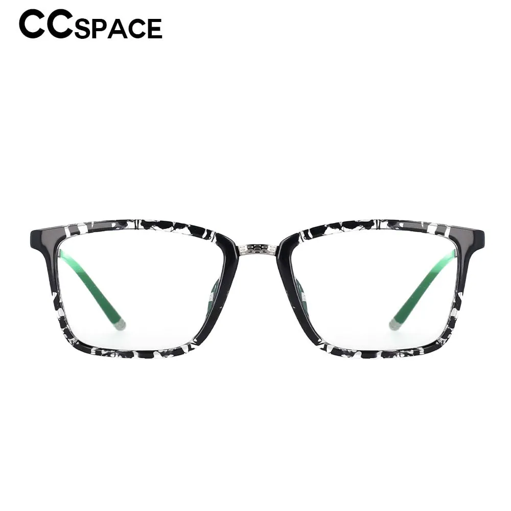 CCspace Unisex Full Rim Square Resin Frame Eyeglasses 53204