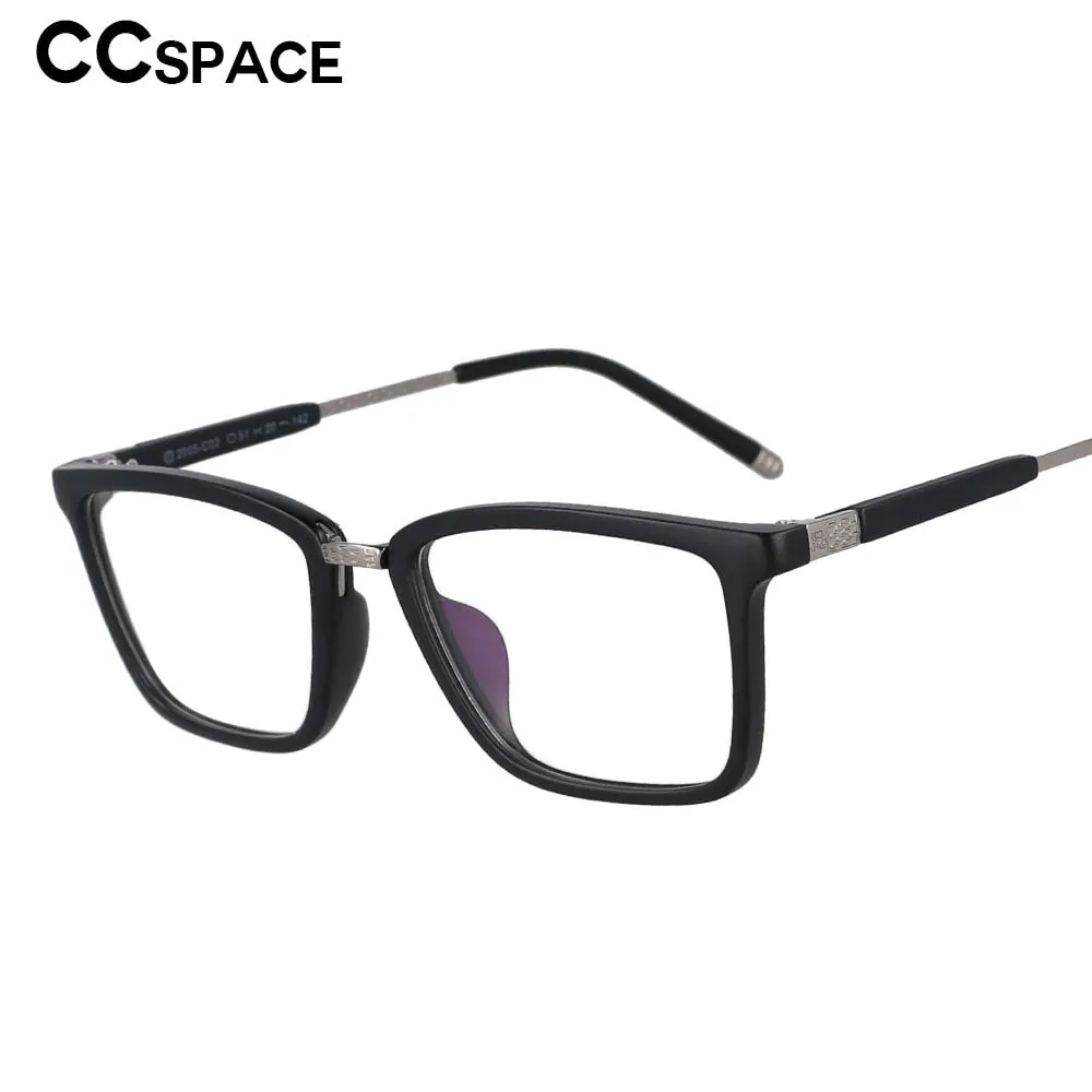 CCspace Unisex Full Rim Square Resin Frame Eyeglasses 53204