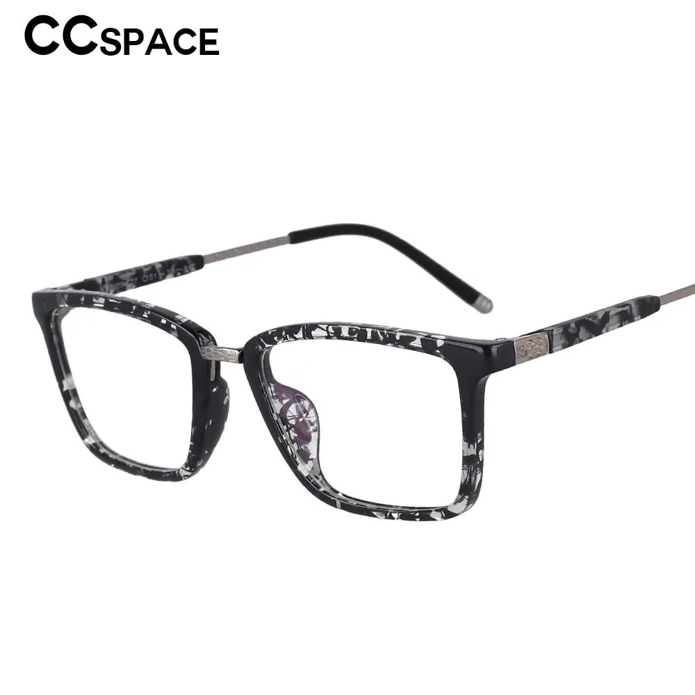 CCspace Unisex Full Rim Square Resin Frame Eyeglasses 53204