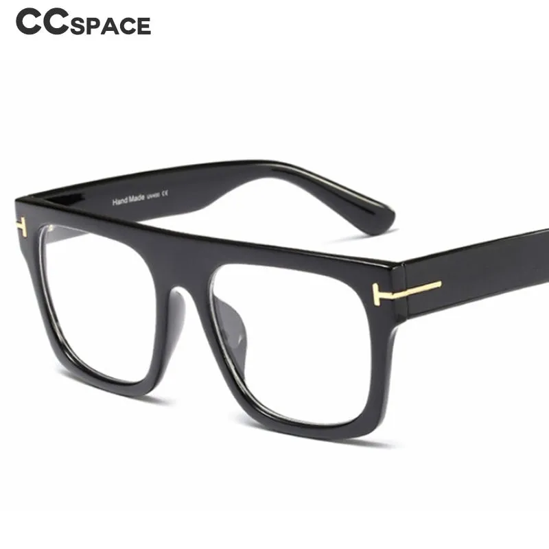 CCspace Unisex Full Rim Square Resin Titanium Frame Eyeglasses 45718