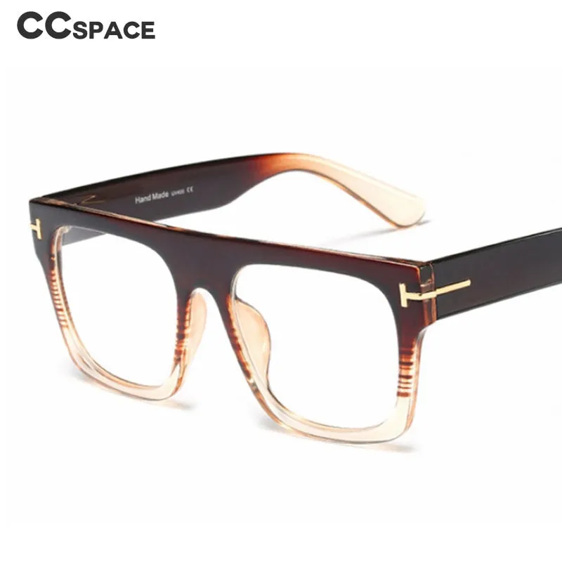 CCspace Unisex Full Rim Square Resin Titanium Frame Eyeglasses 45718