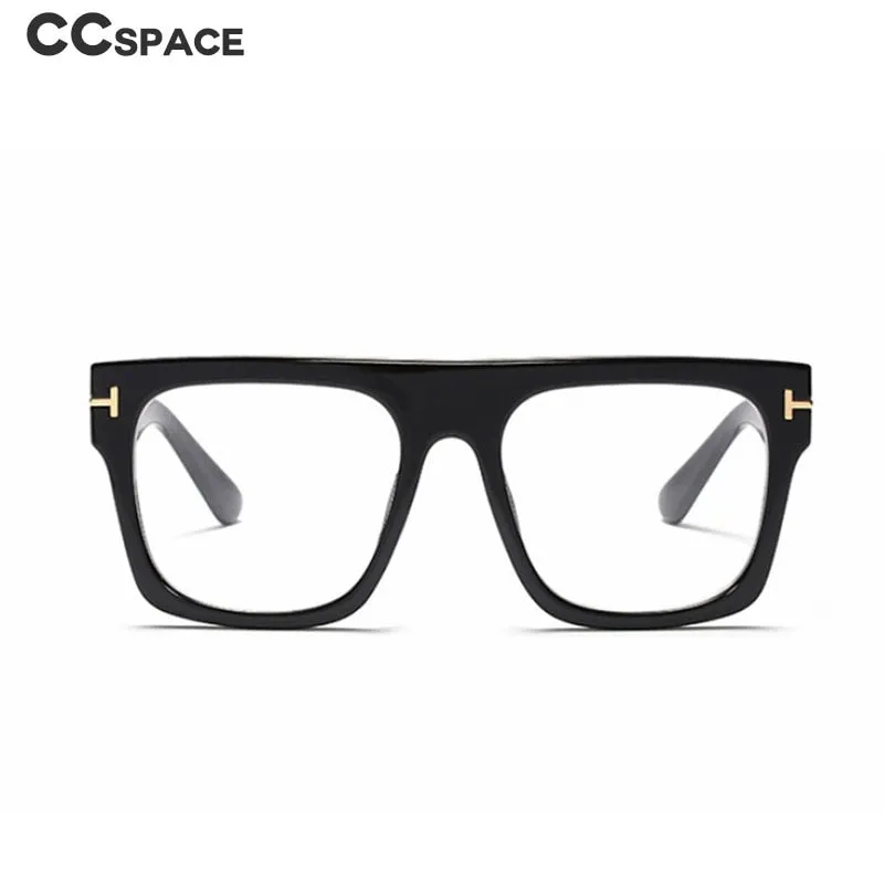 CCspace Unisex Full Rim Square Resin Titanium Frame Eyeglasses 45718