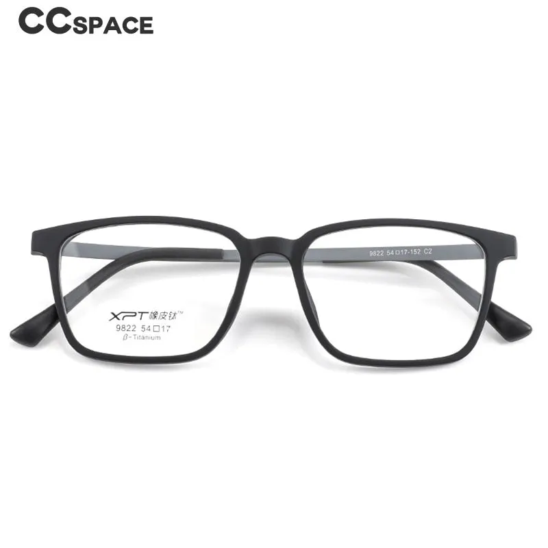 CCspace Unisex Full Rim Square Titanium Eyeglasses 49645