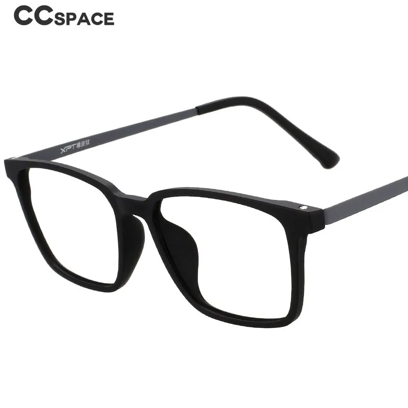 CCspace Unisex Full Rim Square Titanium Eyeglasses 49645