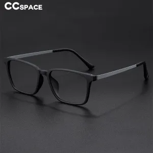 CCspace Unisex Full Rim Square Titanium Eyeglasses 49645