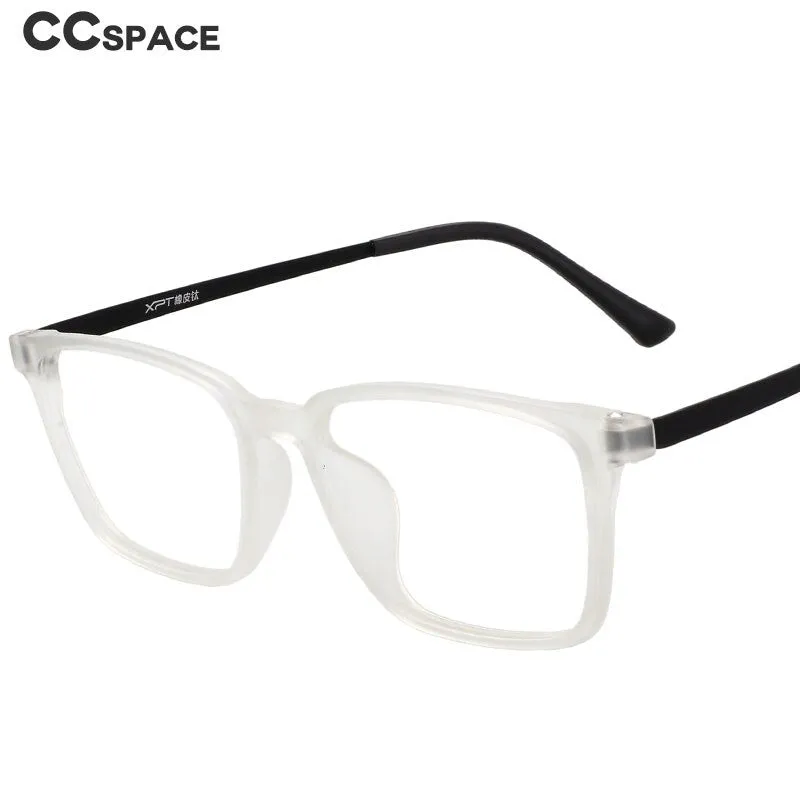 CCspace Unisex Full Rim Square Titanium Eyeglasses 49645