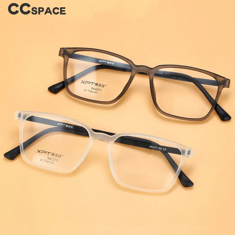 CCspace Unisex Full Rim Square Titanium Eyeglasses 49645