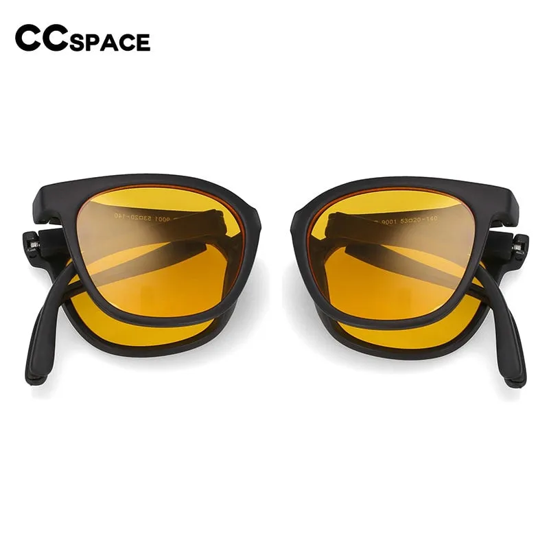 CCspace Unisex Full Rim Square Tr 90 Resin Foldable Frame Sunglasses 54382