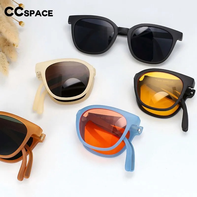 CCspace Unisex Full Rim Square Tr 90 Resin Foldable Frame Sunglasses 54382