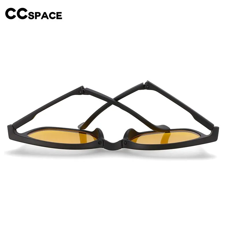 CCspace Unisex Full Rim Square Tr 90 Resin Foldable Frame Sunglasses 54382