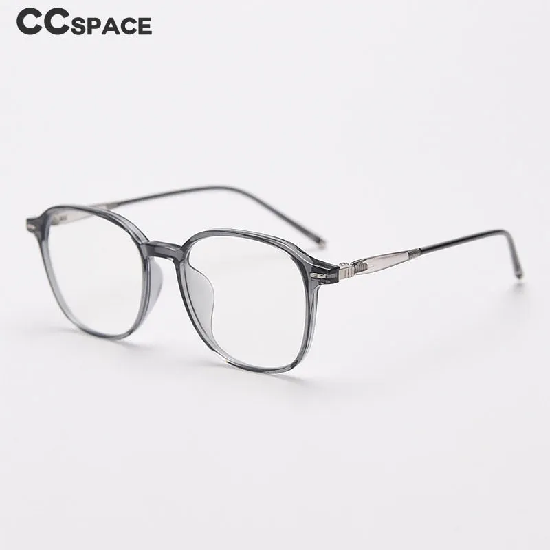 CCspace Unisex Full Rim Square Tr 90 Titanium Eyeglasses 55686