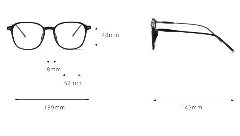 CCspace Unisex Full Rim Square Tr 90 Titanium Eyeglasses 55686