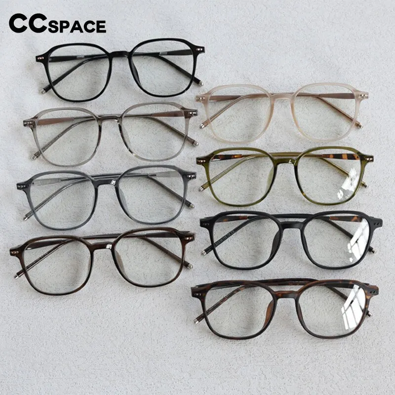 CCspace Unisex Full Rim Square Tr 90 Titanium Eyeglasses 55686