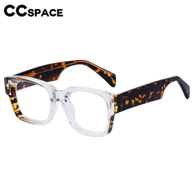 CCspace Unisex Full Rim Square Tr 90 Titanium Eyeglasses 56737