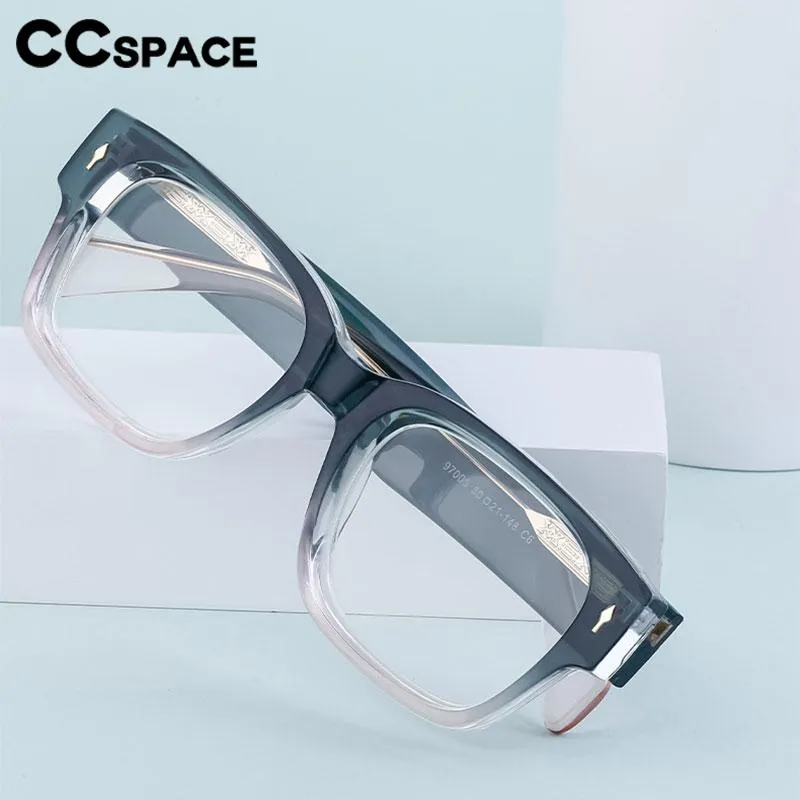 CCspace Unisex Full Rim Square Tr 90 Titanium Eyeglasses 56737