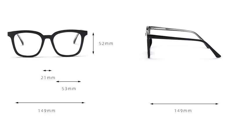 CCspace Unisex Full Rim Square Tr 90 Titanium Frame Eyeglasses 49863