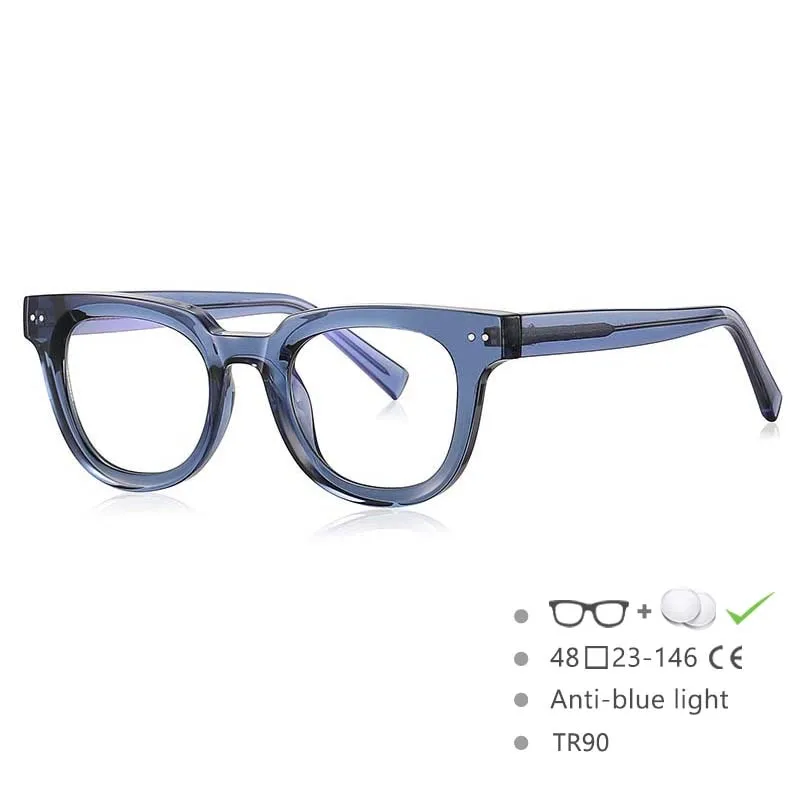 CCSpace Unisex Full Rim Square Tr 90 Titanium Frame Eyeglasses 54560