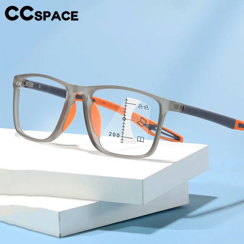 CCspace Unisex Full Rim Square Tr 90 Titanium Hyperopic Reading Glasses 56749