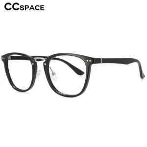 CCspace Unisex Full Rim Square Tr 90 Titanium Rivet Frame Eyeglasses 53647