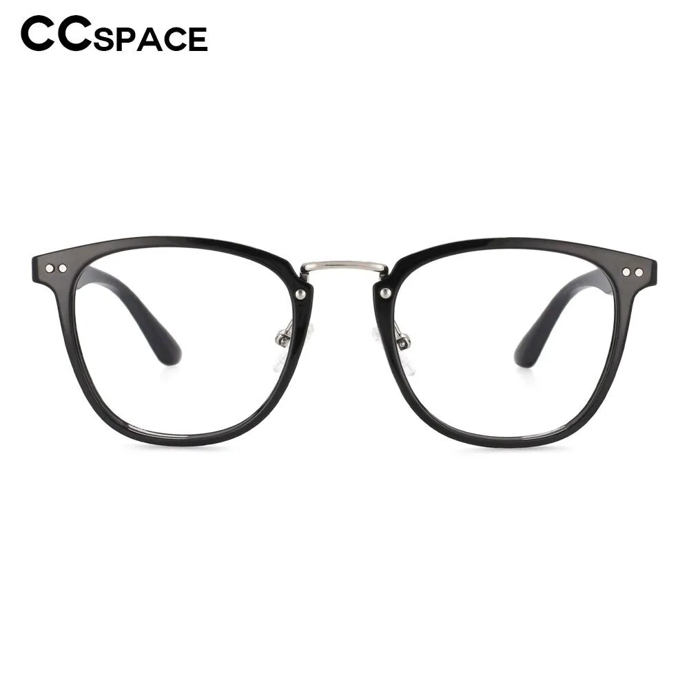 CCspace Unisex Full Rim Square Tr 90 Titanium Rivet Frame Eyeglasses 53647