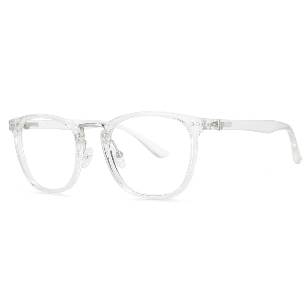 CCspace Unisex Full Rim Square Tr 90 Titanium Rivet Frame Eyeglasses 53647