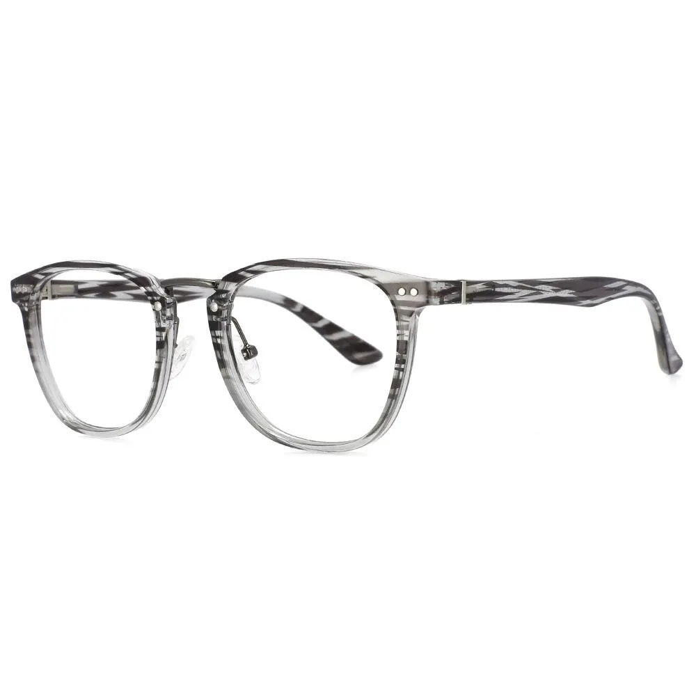 CCspace Unisex Full Rim Square Tr 90 Titanium Rivet Frame Eyeglasses 53647