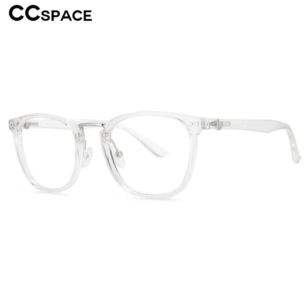 CCspace Unisex Full Rim Square Tr 90 Titanium Rivet Frame Eyeglasses 53647