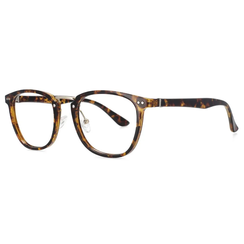 CCspace Unisex Full Rim Square Tr 90 Titanium Rivet Frame Eyeglasses 53647