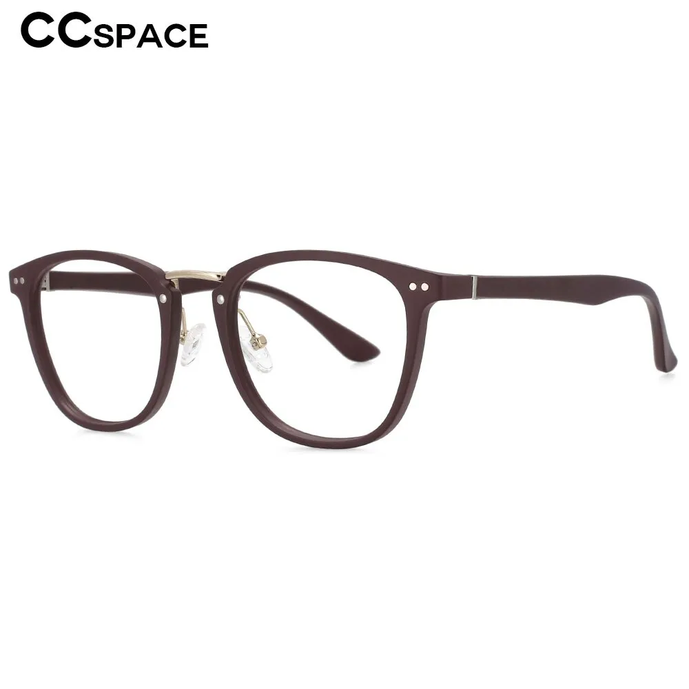 CCspace Unisex Full Rim Square Tr 90 Titanium Rivet Frame Eyeglasses 53647