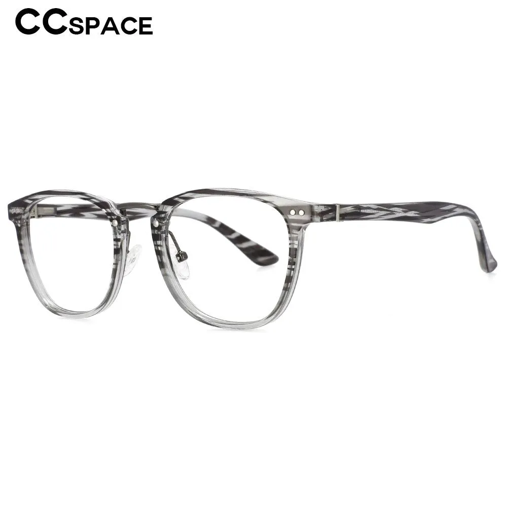 CCspace Unisex Full Rim Square Tr 90 Titanium Rivet Frame Eyeglasses 53647