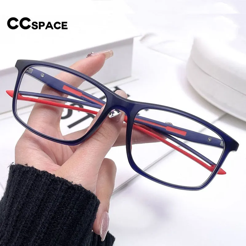 CCspace Unisex Full Rim Square Tr 90 Titanium Sport Eyeglasses 55473