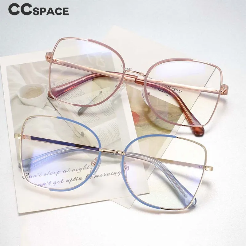 CCspace Unisex Semi Rim Square Alloy Frame Eyeglasses 54079