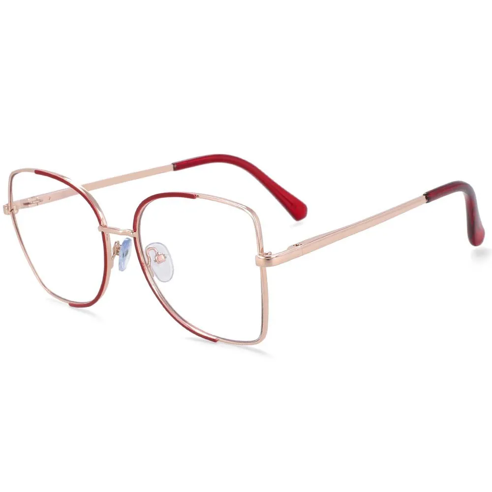 CCspace Unisex Semi Rim Square Alloy Frame Eyeglasses 54079