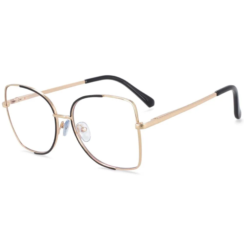 CCspace Unisex Semi Rim Square Alloy Frame Eyeglasses 54079