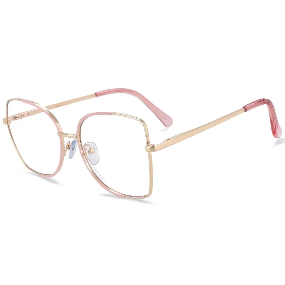 CCspace Unisex Semi Rim Square Alloy Frame Eyeglasses 54079