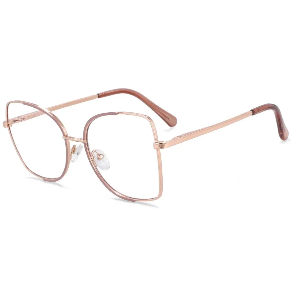 CCspace Unisex Semi Rim Square Alloy Frame Eyeglasses 54079